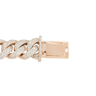 10k Rose Gold Solid 21mm Diamond Pave Cuban 79 ctw